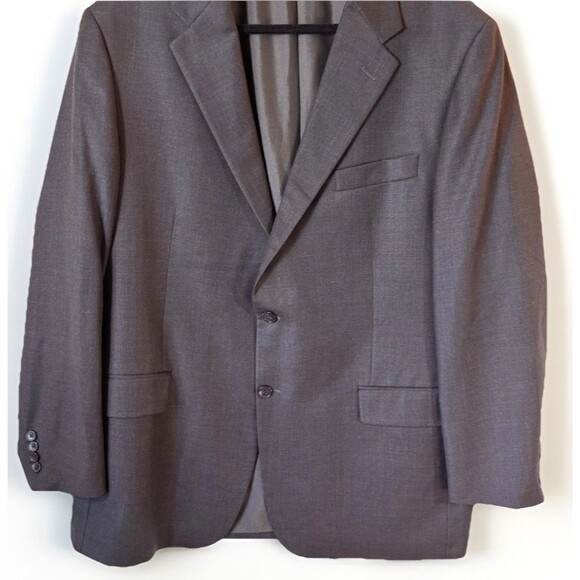 Hickey Freeman Suit Jacket 46Reg Worsted Wool Made in USA Dark Gray - Picture 2 of 12